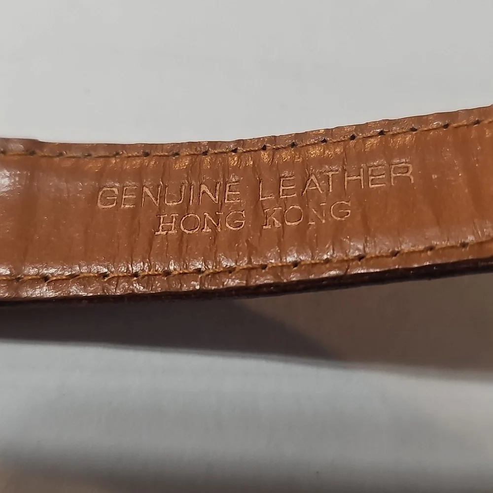 Goldtone Duke University Watch with Brown Leather Strap